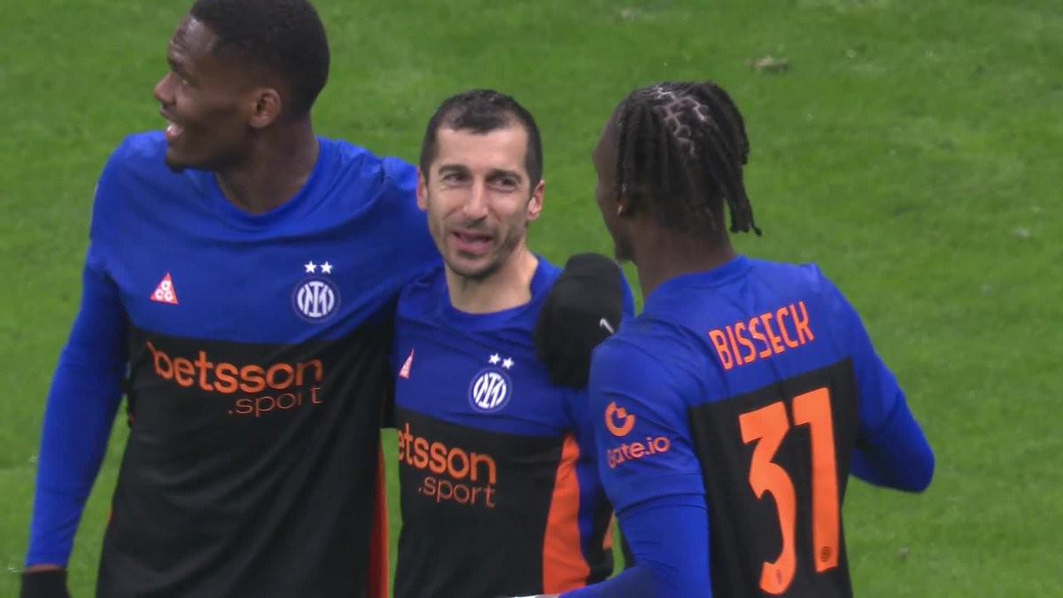 破荒,姆希塔良打进赛季首球助国米6-2逆转比萨